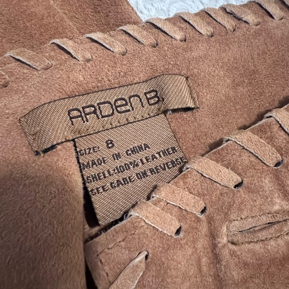 Arden B. Leather Suede Split Flare Zip Back Pant Legs Boho Y2K Festival Size 8 - Picture 11 of 16